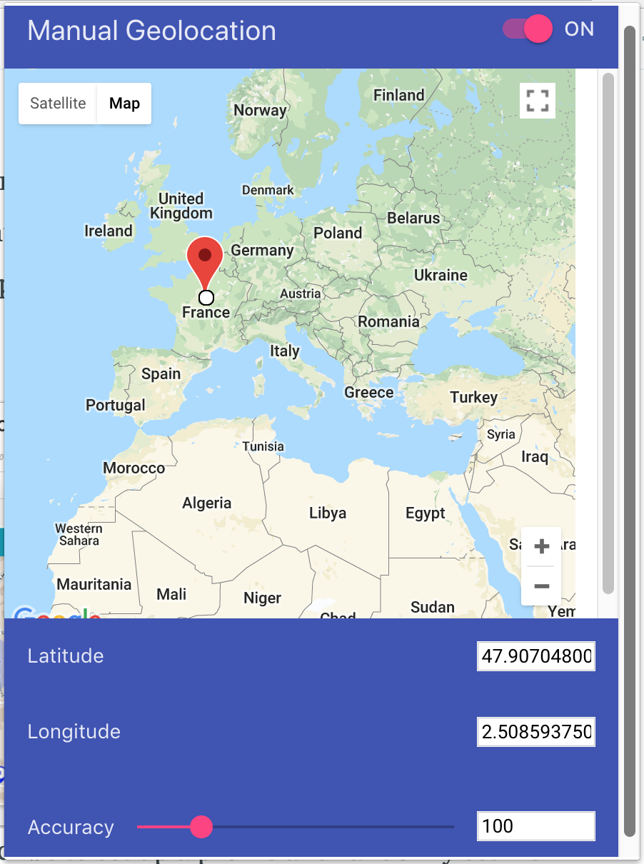 Manual Geolocation