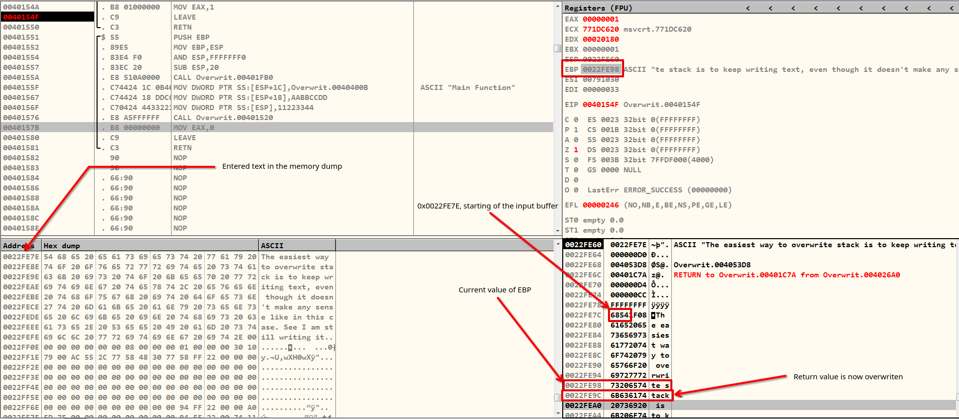 An Introduction to Buffer Overflow #4: Overwriting the Stack